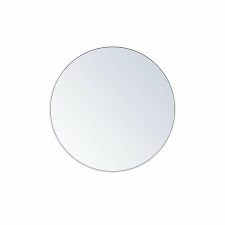 ELEGANT DECOR 48 in. Metal Frame Round Mirror, White MR4047WH